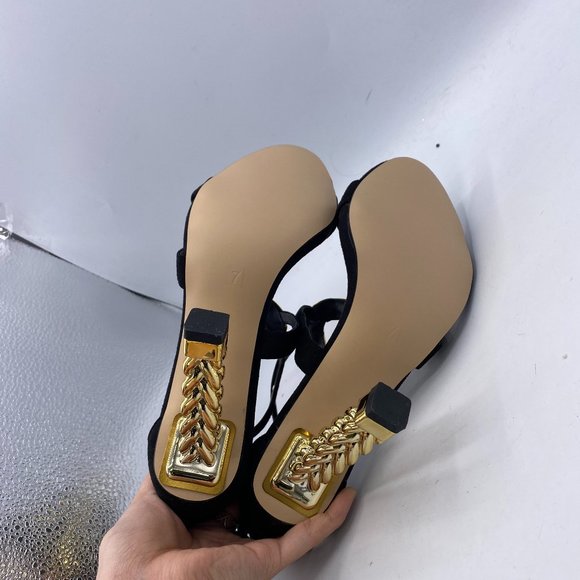 FSJ High Heels Ankle Strap Open Toe Zipper Fashion Sandals - Picture 7 of 10